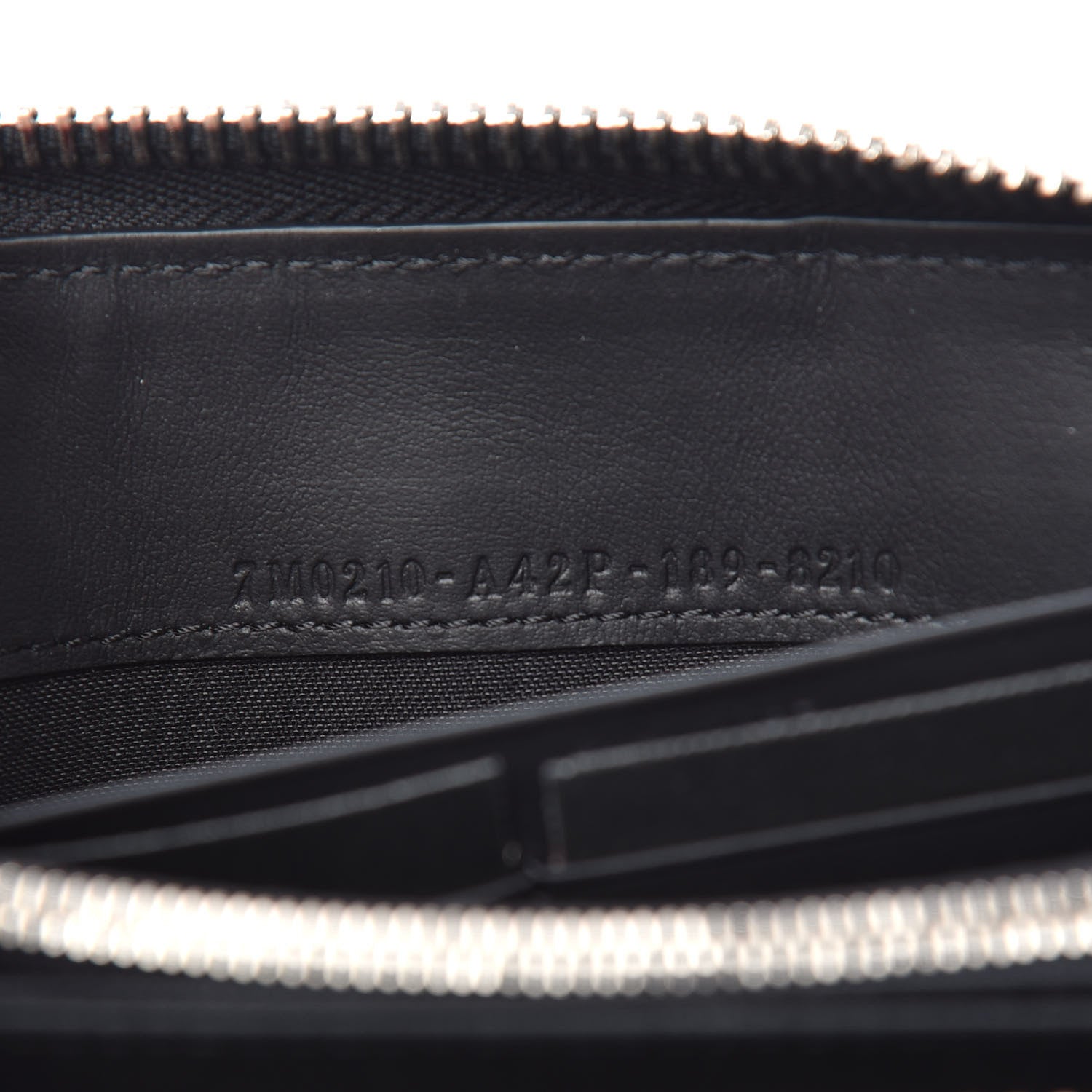 Fendi Vitello F is Fendi Bi-Color FF 1974 Embossed Zip Around Wallet Maya Black 7 of 8