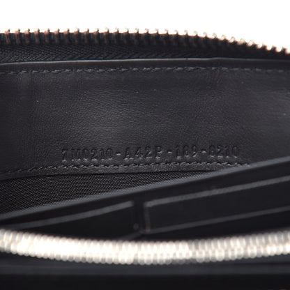Fendi Vitello F is Fendi Bi-Color FF 1974 Embossed Zip Around Wallet Maya Black 7 of 8