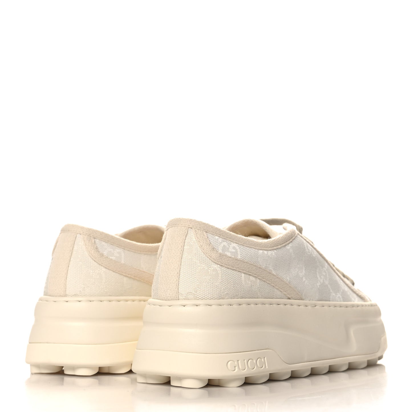 GG Monogram Womens 1977 Tennis Platform 52mm Sneakers 36 Great White Mystic White