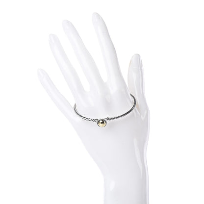 David Yurman Sterling Silver 18K Yellow Gold 3mm Chatelaine Bracelet 2 of 4