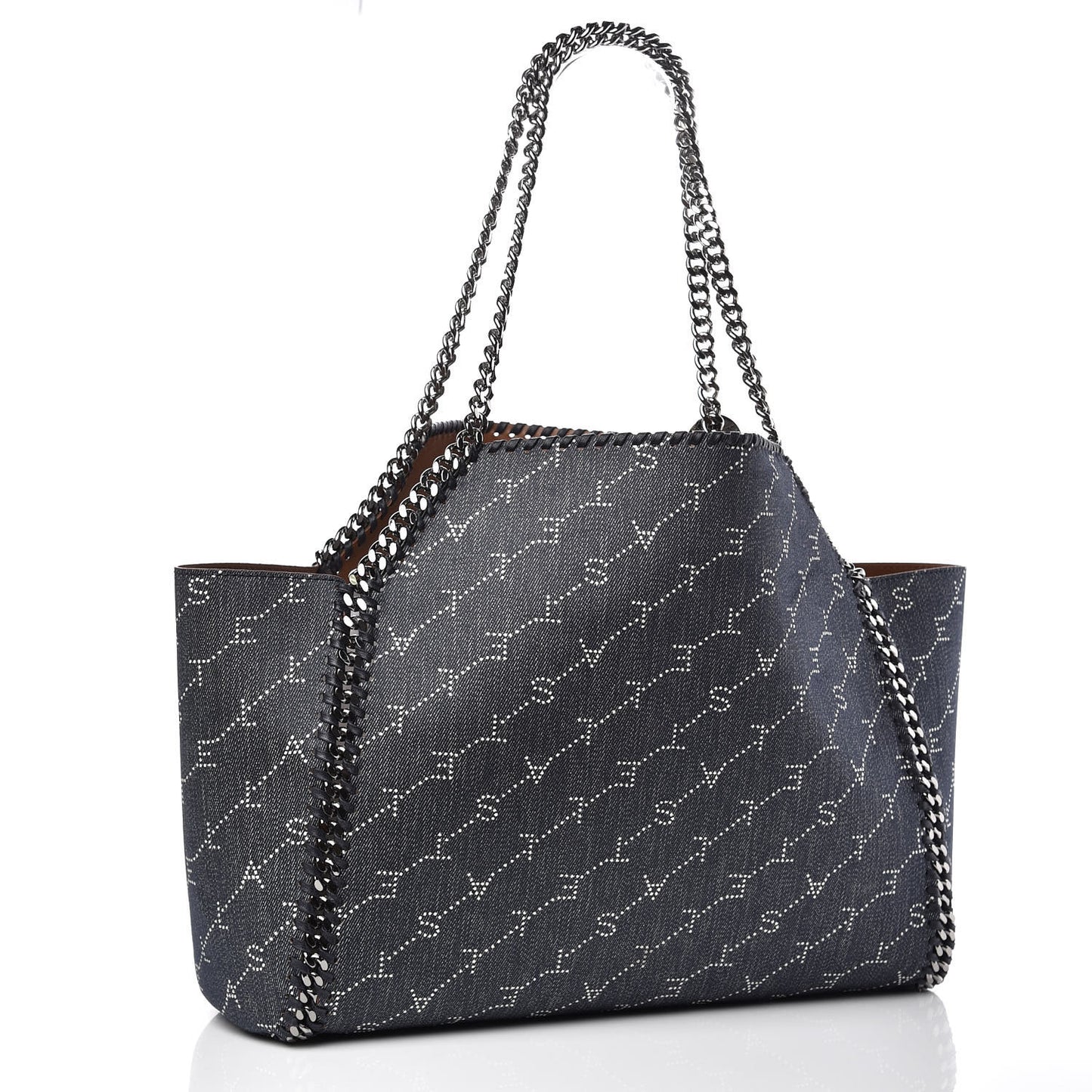 Denim Alter Nappa Logo Falabella Reversible Tote Navy