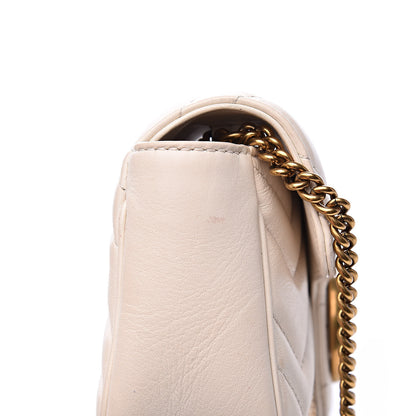 Gucci Calfskin Matelasse Super Mini GG Marmont Shoulder Bag White 15 of 17