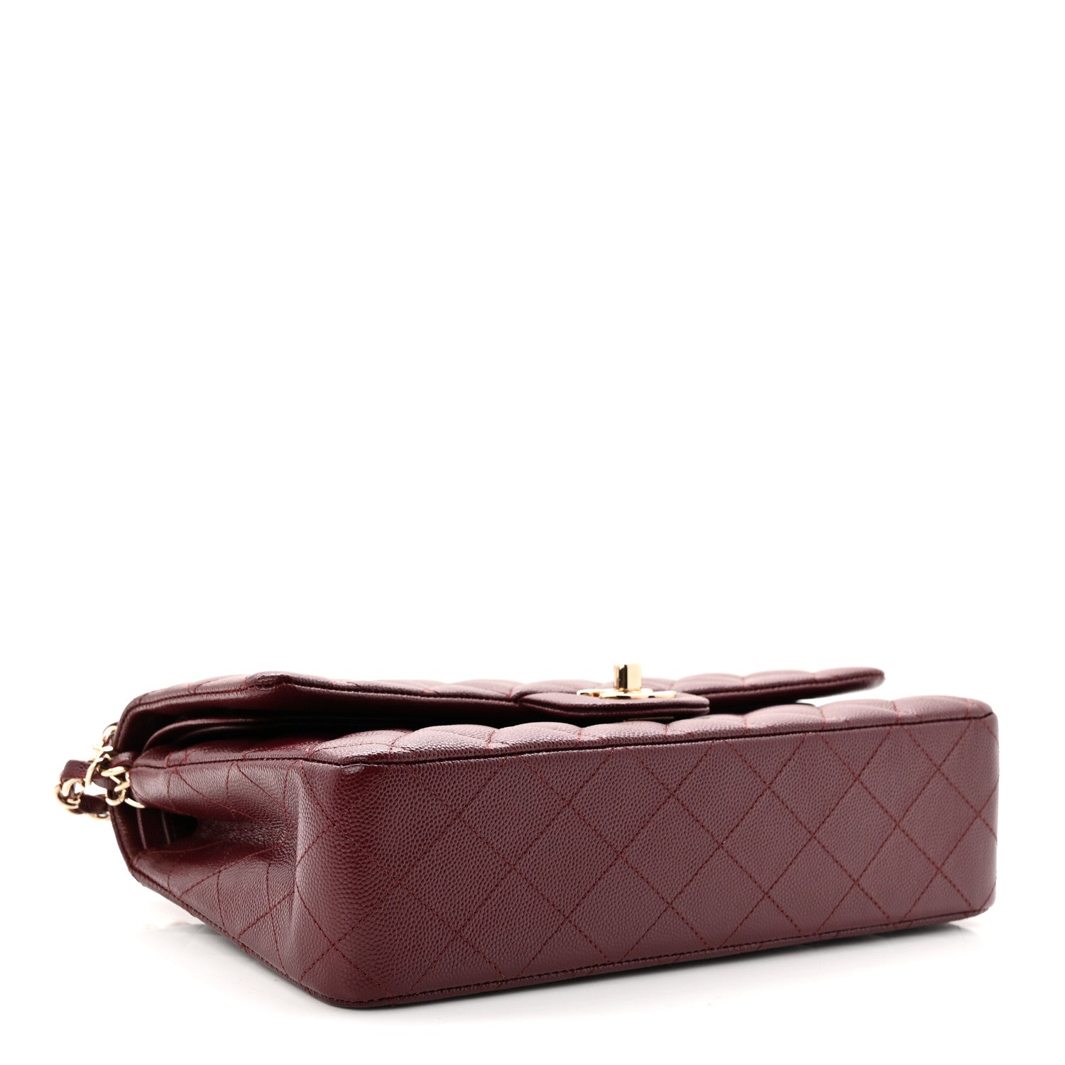 Chanel Caviar Quilted Medium Double Flap Burgundy 4 of 11