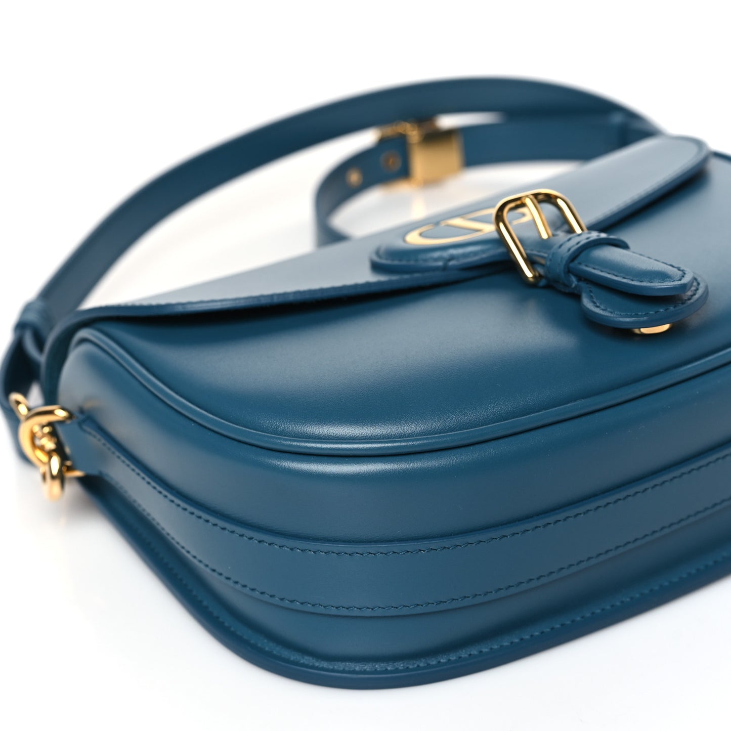 Box Calfskin Medium Bobby Flap Blue