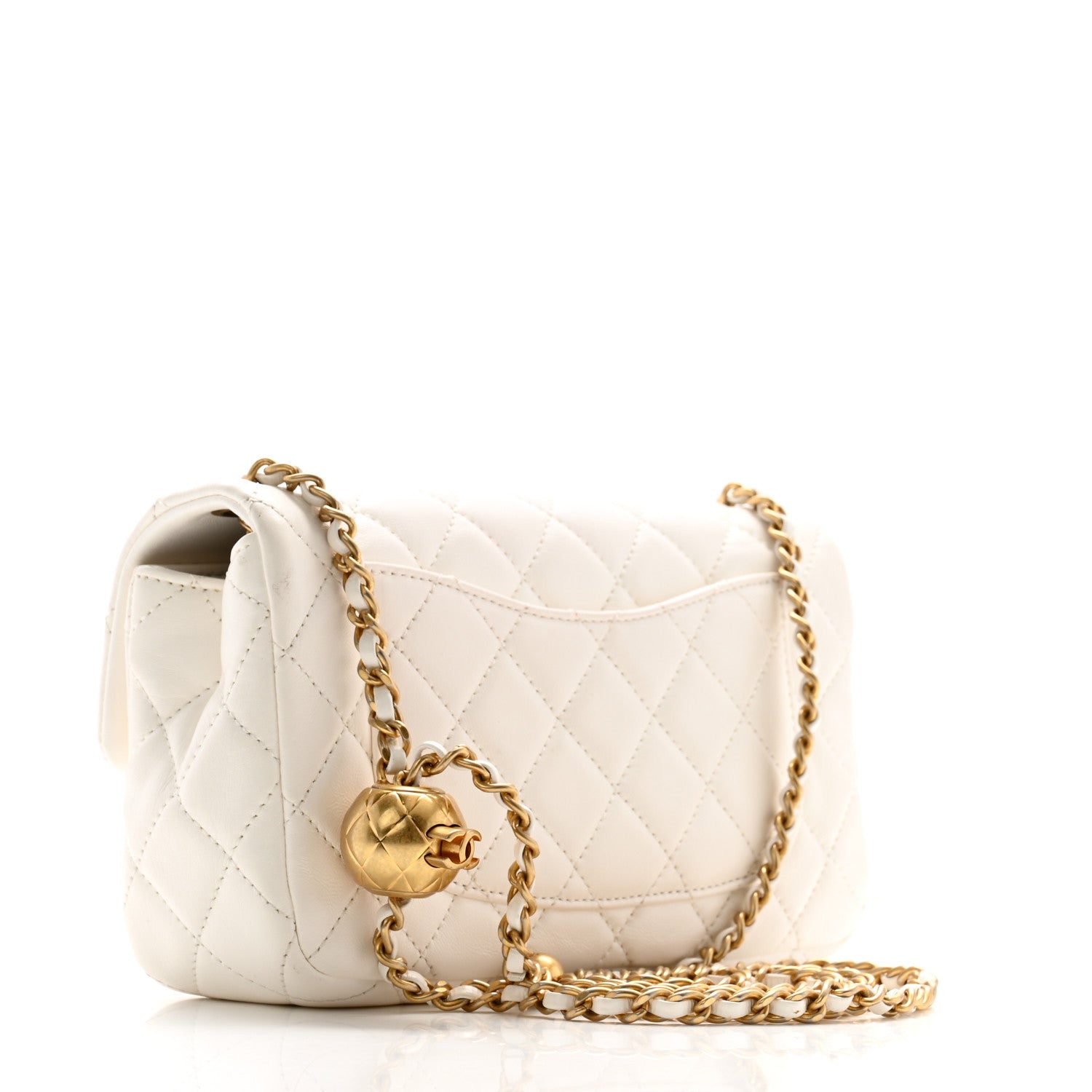 Chanel Lambskin Quilted Mini Rectangular Pearl Crush Flap White 3 of 12