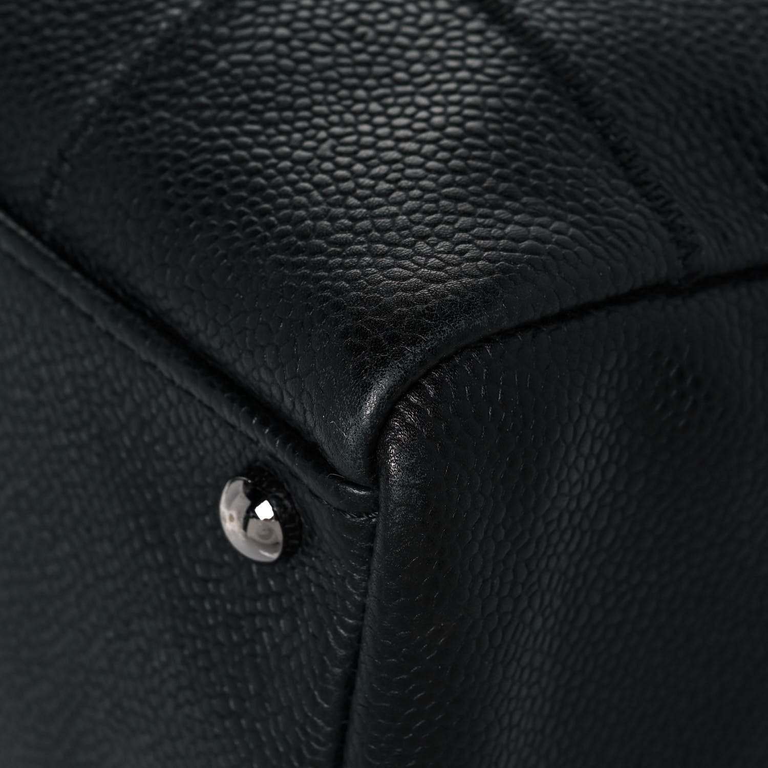 Chanel Caviar Square Stitched Tote Black 9 of 12