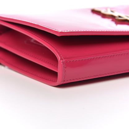 Saint Laurent Patent Calfskin Monogram Kate Chain Wallet Fresh Fuxia 7 of 9