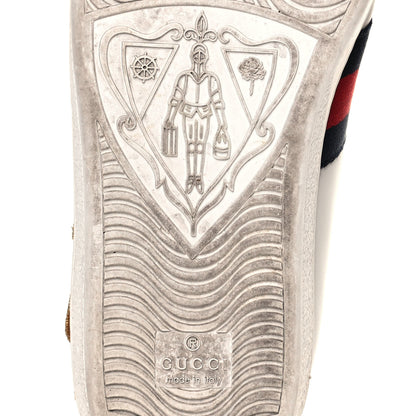 Gucci Calfskin Nappa Web LOVED Embroidered Womens Ace Sneakers 37.5 White Red Flame Notte 6 of 9