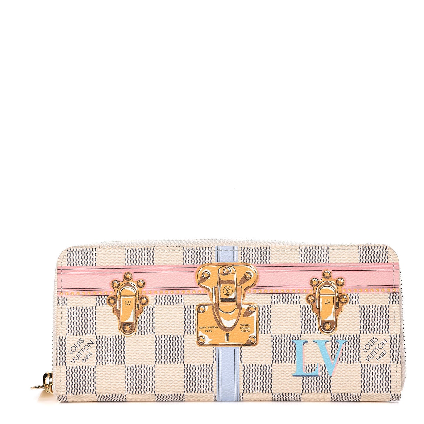 Damier Azur Summer Trunks Clemence Wallet