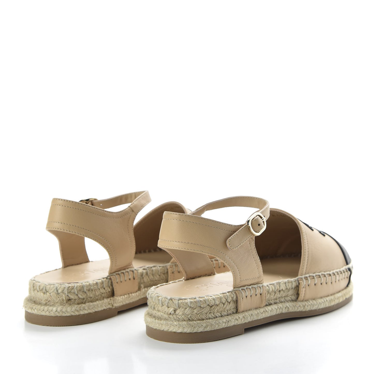 Lambskin CC Espadrilles 35 Beige Black
