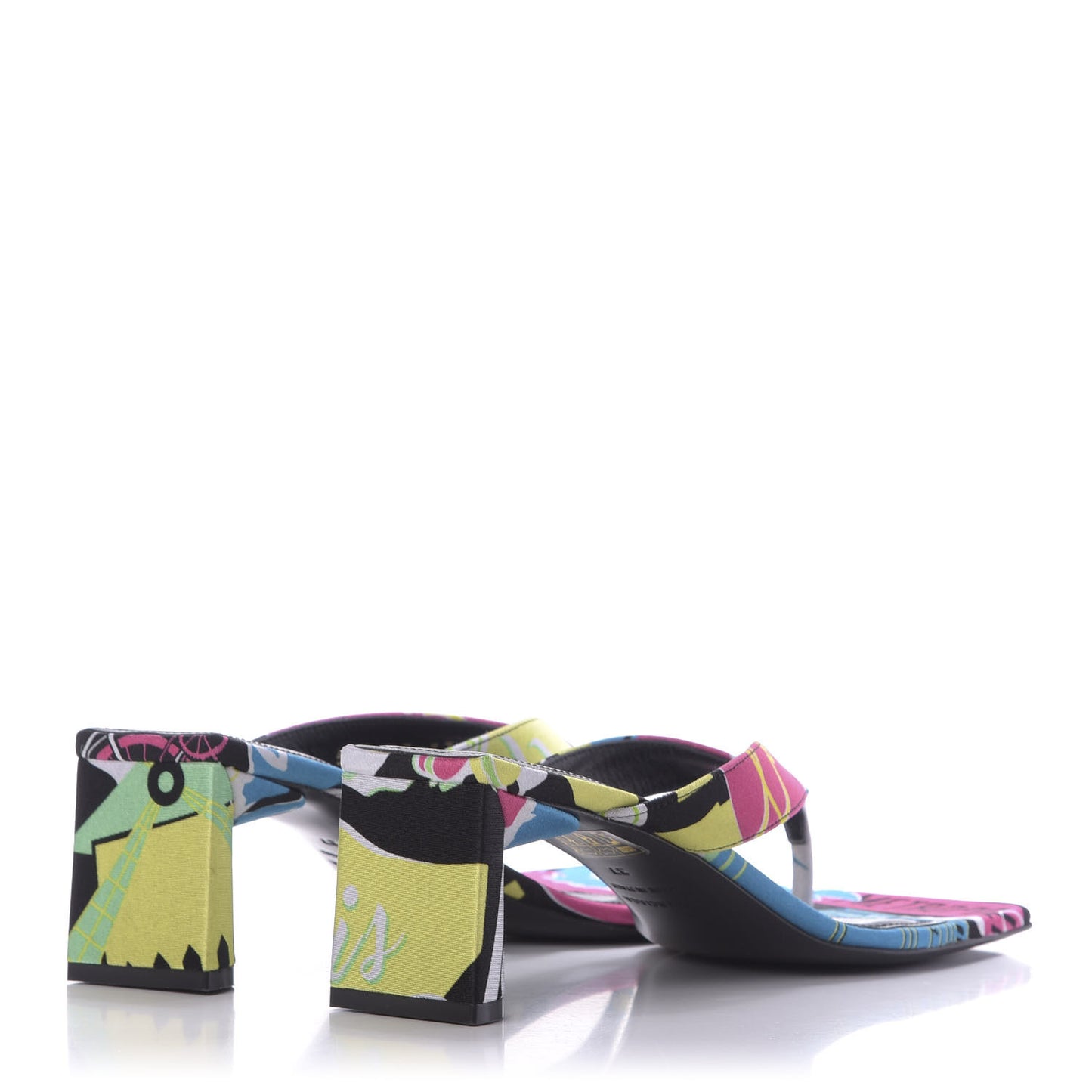 Spandex Double Square Flat 60mm Sandals 37 Multicolor