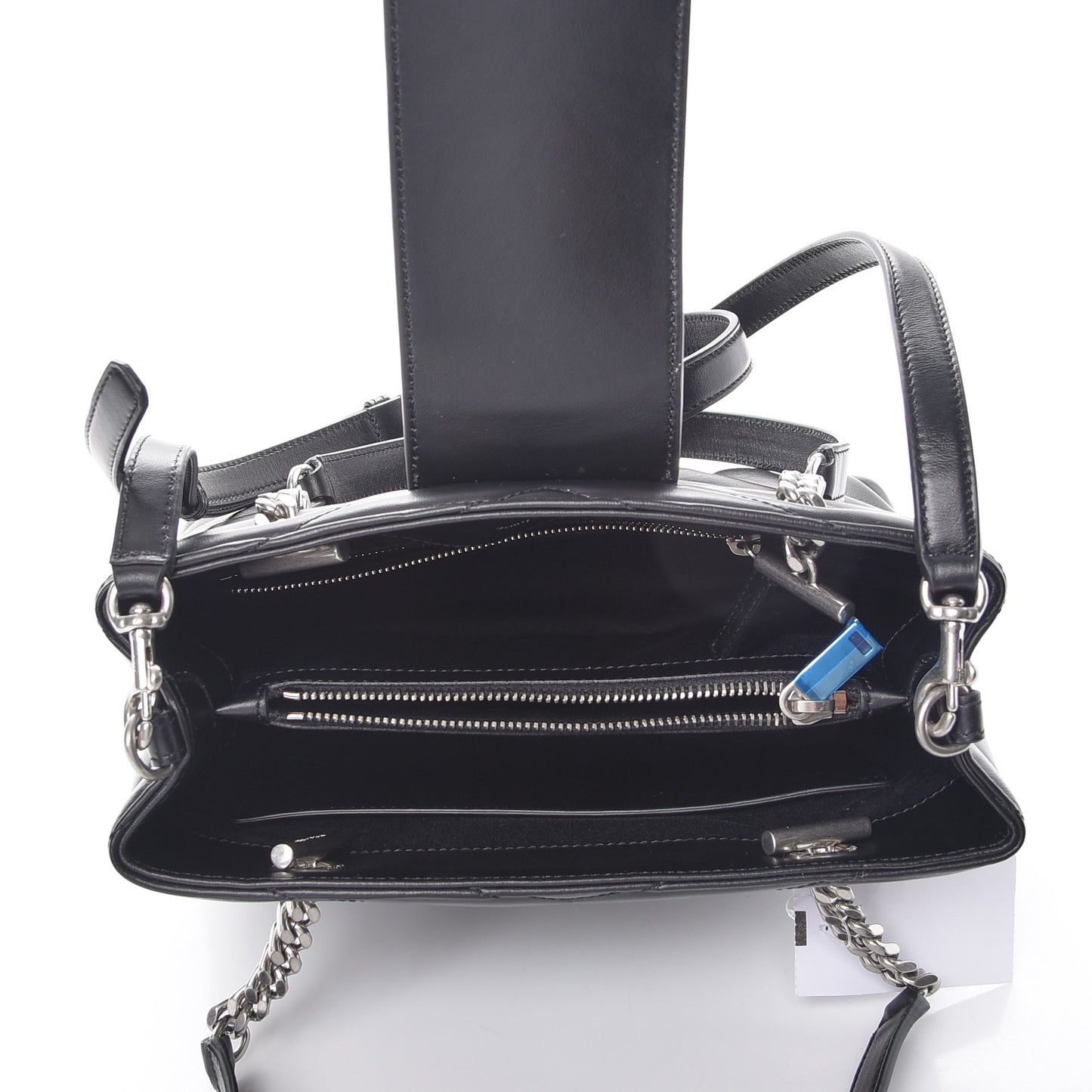 Calfskin Y Quilted Monogram Small Loulou Shopper Black