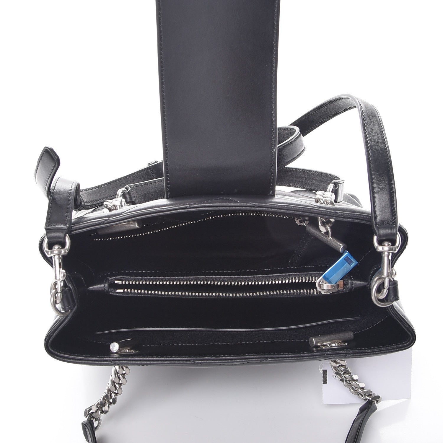 Saint Laurent Calfskin Y Quilted Monogram Small Loulou Shopper Black 5 of 7