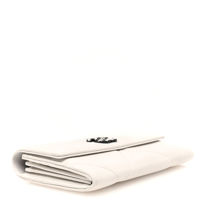 Chanel Lambskin Quilted Chanel 19 Flap Wallet White Black 4 of 7