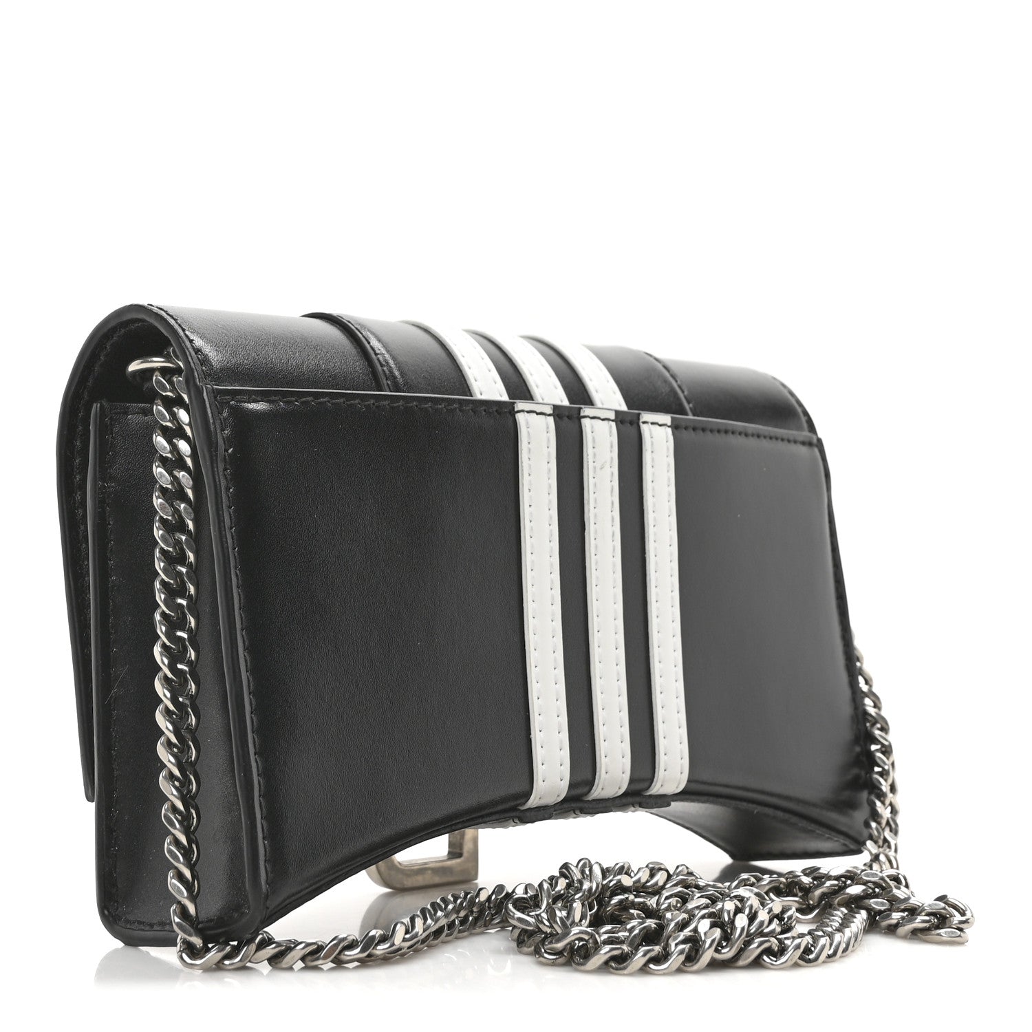 Balenciaga X ADIDAS Box Calfskin Hourglass Chain Bag Black 3 of 9