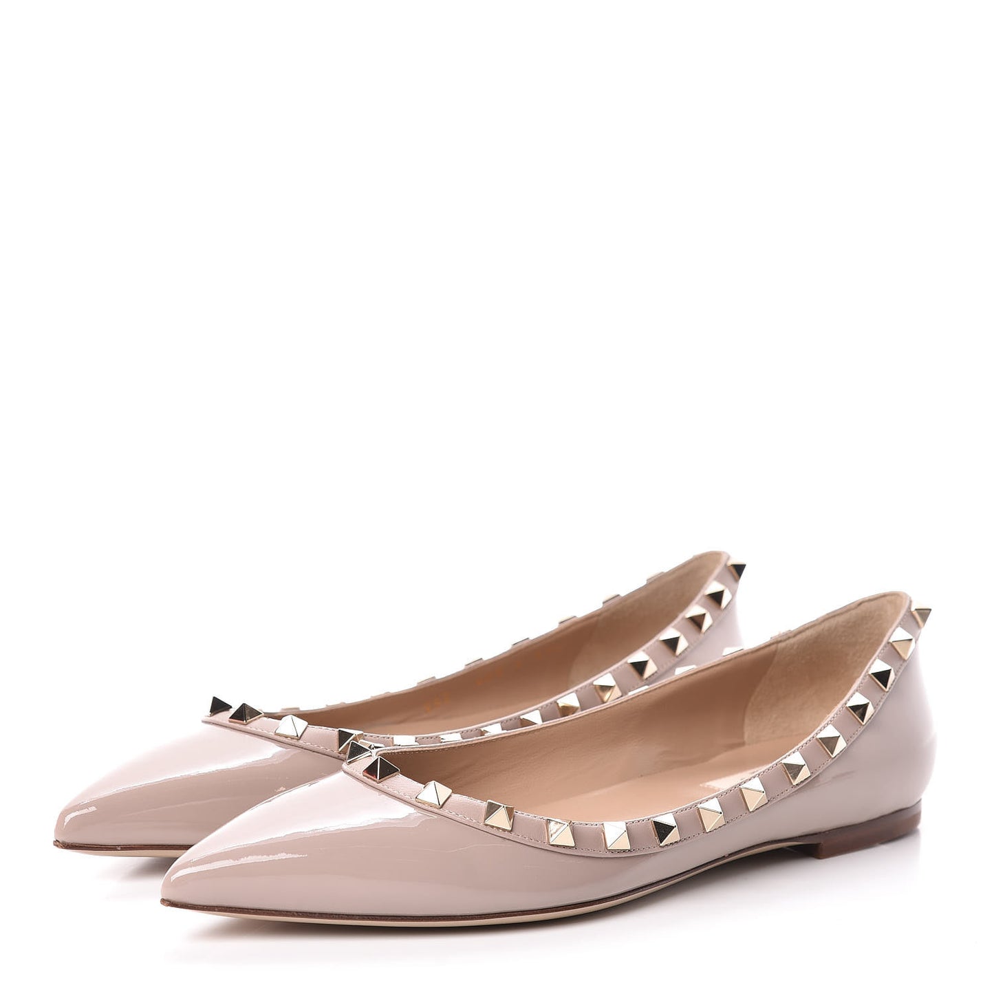 Patent Rockstud Ballerina Flats 37.5 Poudre