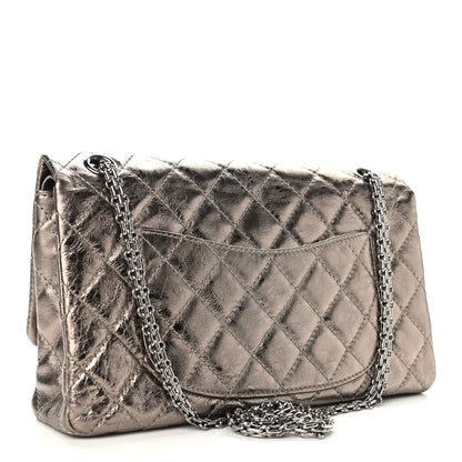 Chanel Metallic Aged Calfskin Quilted 2.55 Reissue 226 Flap Pewter 3 of 9