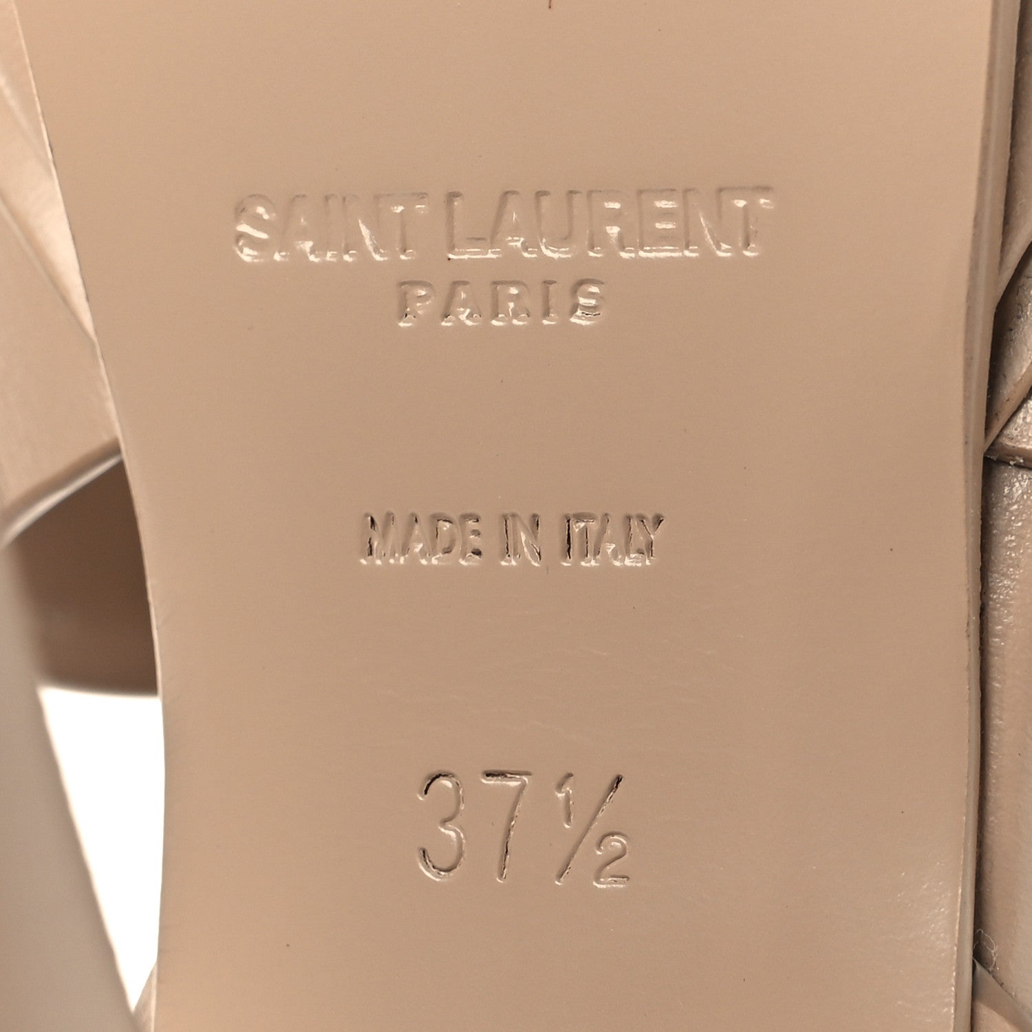 Saint Laurent Calfskin Tribute 105 Platform Sandals 37.5 Dark Beige 8 of 10
