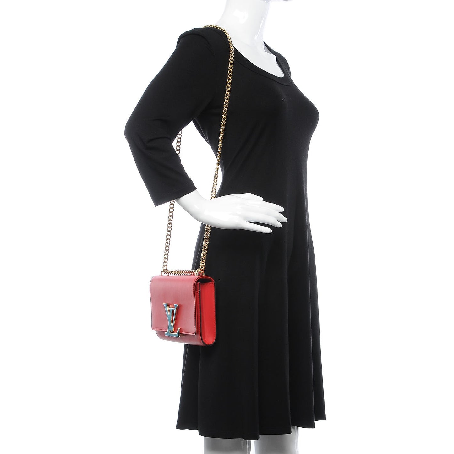 Calfskin Chain Louise MM Red
