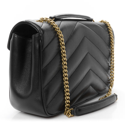 Saint Laurent Lambskin Chevron Quilted Medium Loulou Black 5 of 13
