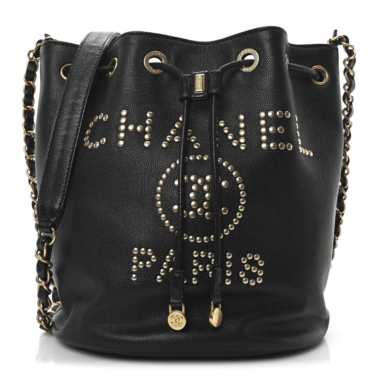 Chanel Caviar Deauville Drawstring Bucket Bag Black 1 of 10