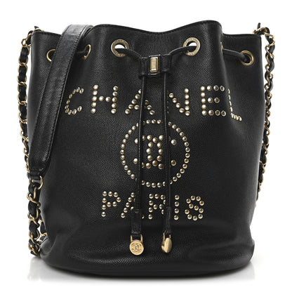 Chanel Caviar Deauville Drawstring Bucket Bag Black 1 of 10