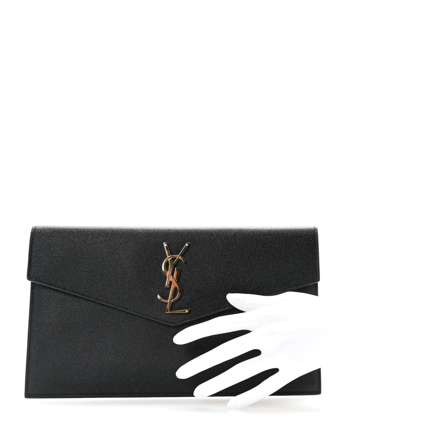 Saint Laurent Grain De Poudre Uptown Pouch Black 2 of 6