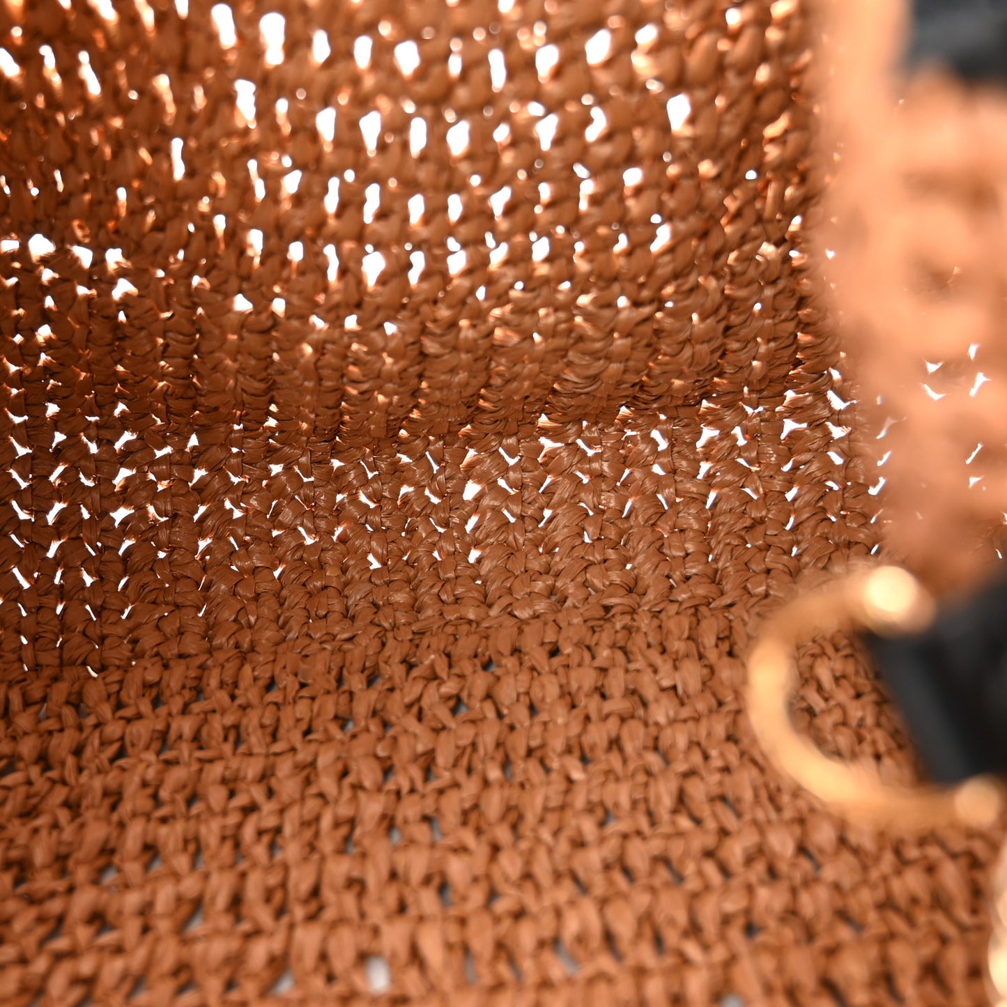 Raffia Effect Medium GG Marmont Shoulder Tote Bag Natural Black