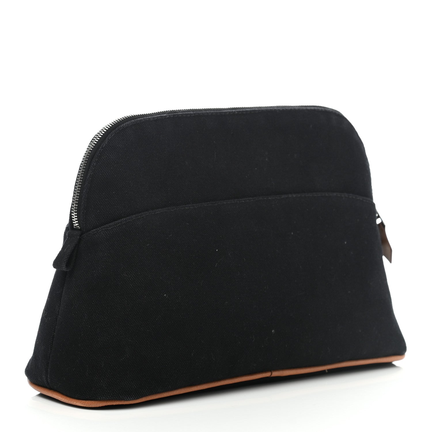 Hermes Cotton Canvas Bolide Travel Cosmetic Pouch Black 3 of 7
