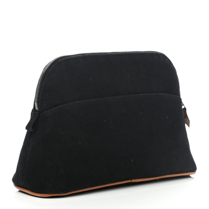 Hermes Cotton Canvas Bolide Travel Cosmetic Pouch Black 3 of 7