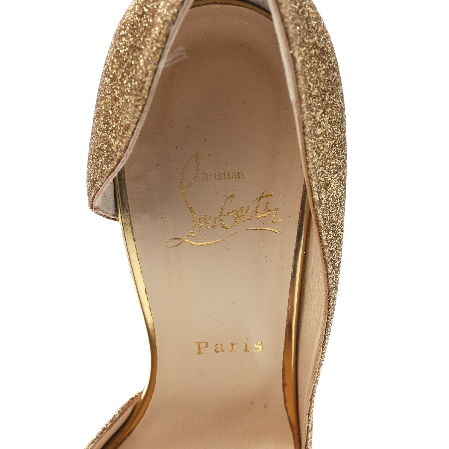 Christian Louboutin Mini Glitter Iriza 120 Pumps 40 Gold 6 of 9