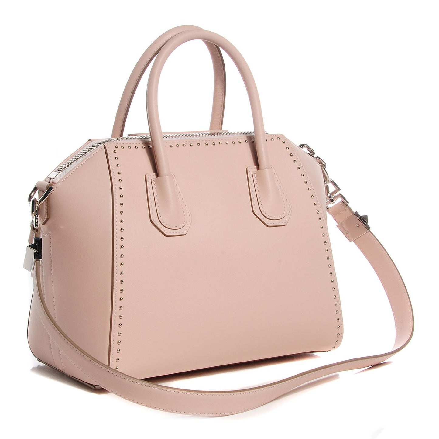 Smooth Calfskin Small Studded Antigona Nude