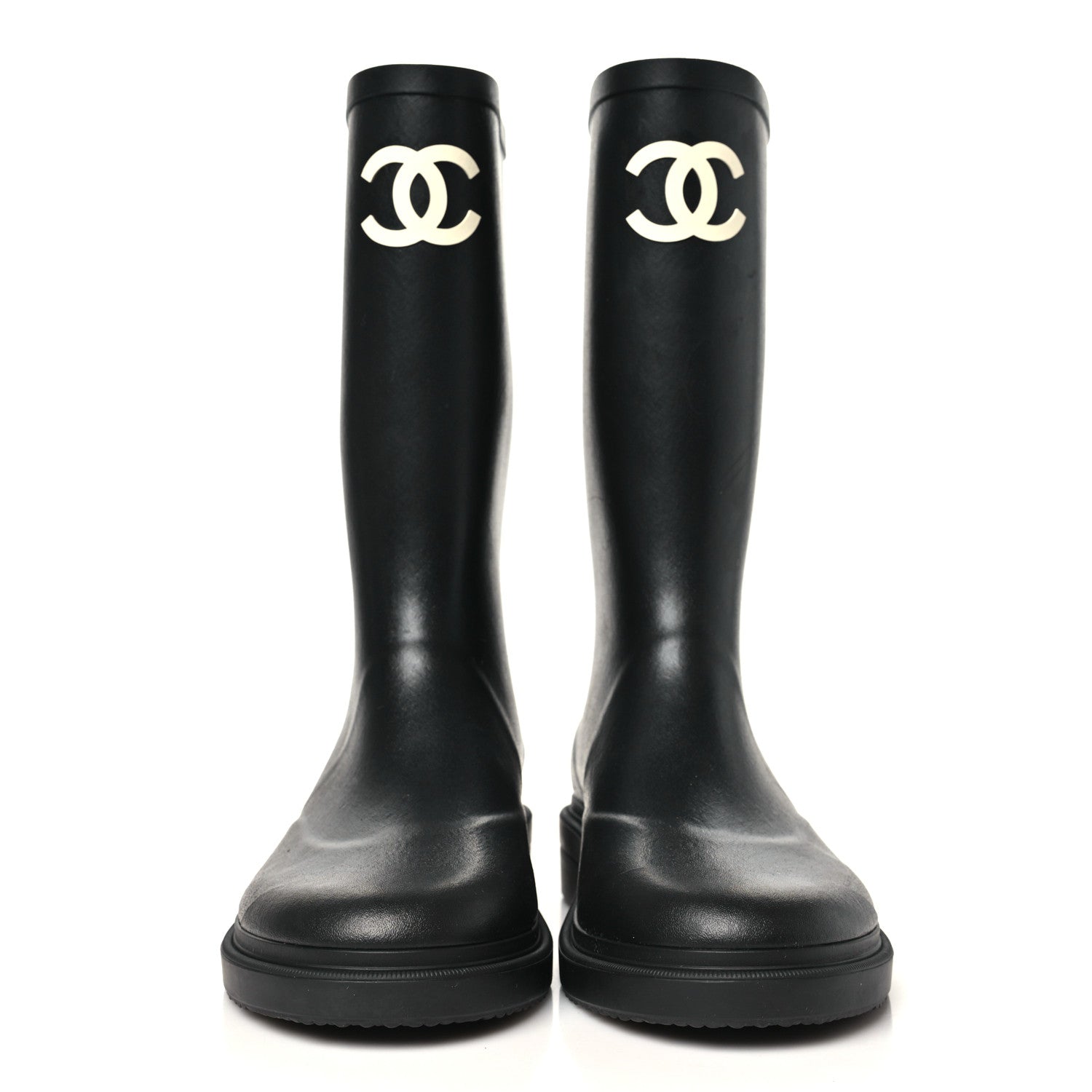 Chanel Caoutchouk CC High Boots 41 Black 3 of 10