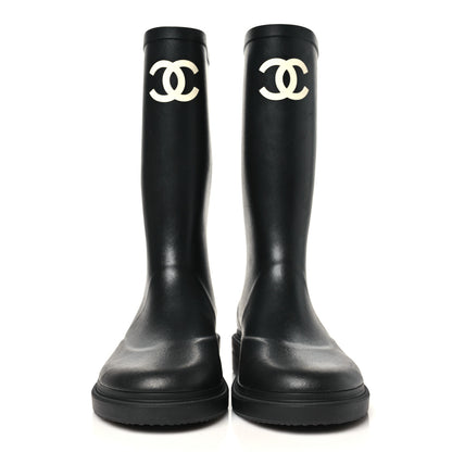 Chanel Caoutchouk CC High Boots 41 Black 3 of 10