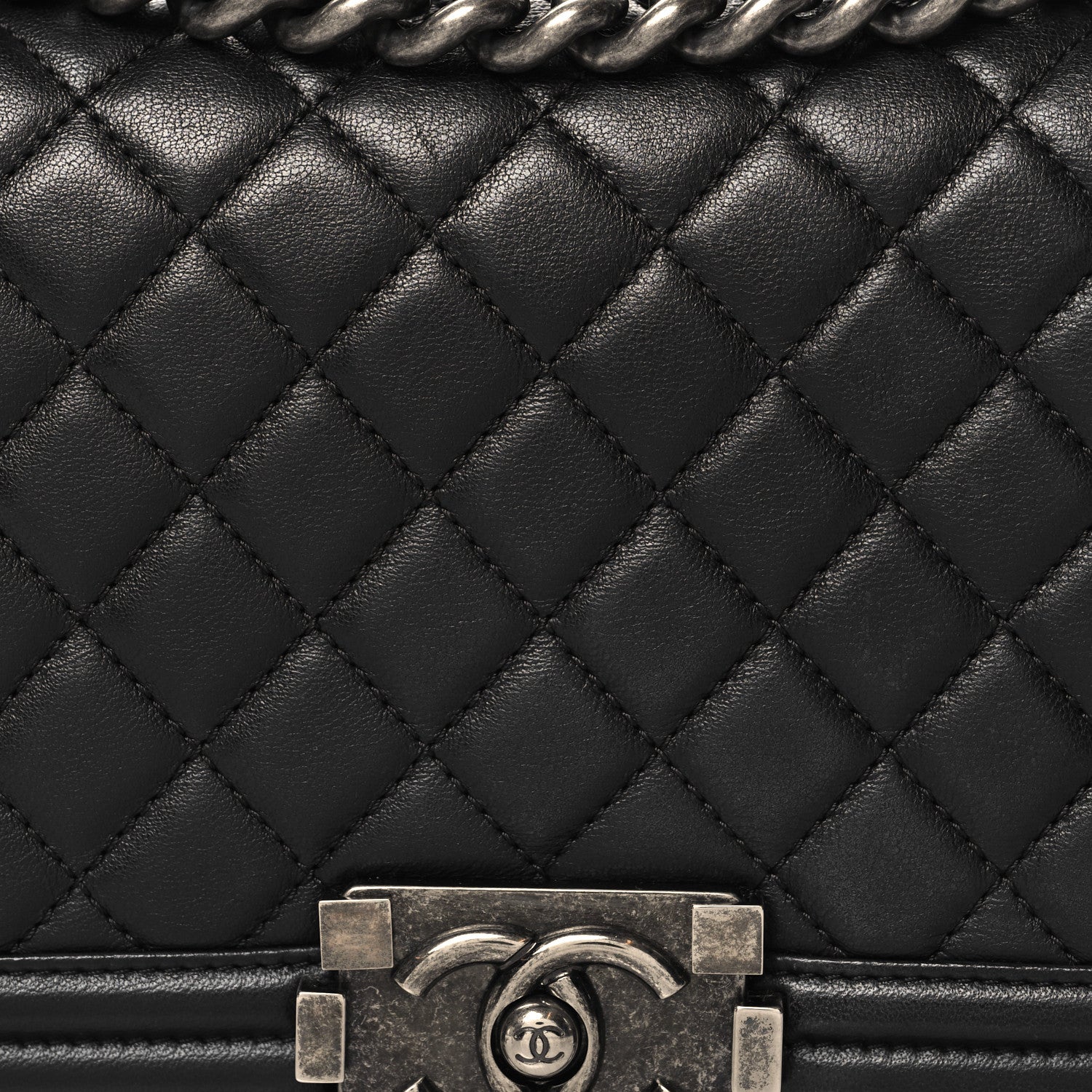 Chanel Lambskin Quilted Medium Boy Flap Black 8 of 10