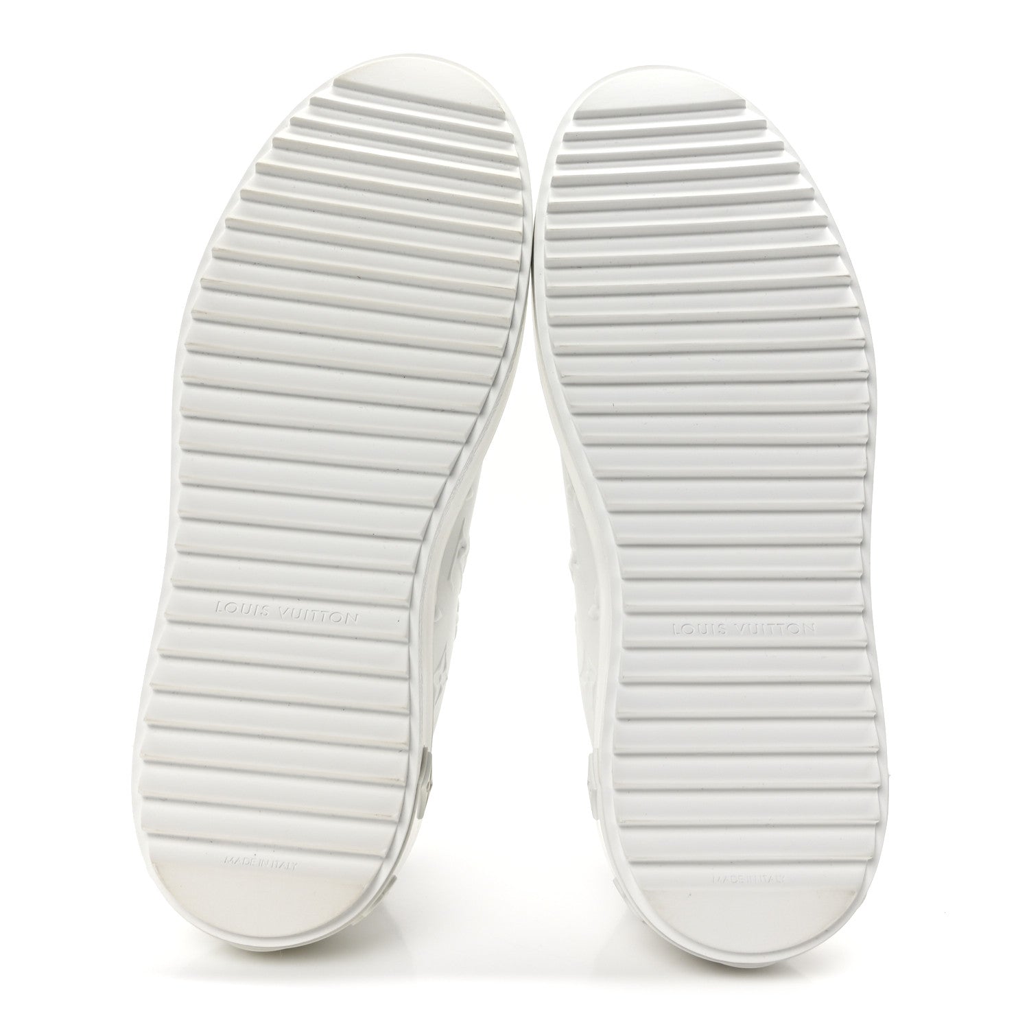 Louis Vuitton Lambskin Embossed Monogram Time Out Sneakers 37 White 6 of 10