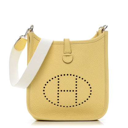 Hermes Taurillon Clemence Amazone Evelyne TPM Jaune Poussin Craie 1 of 7