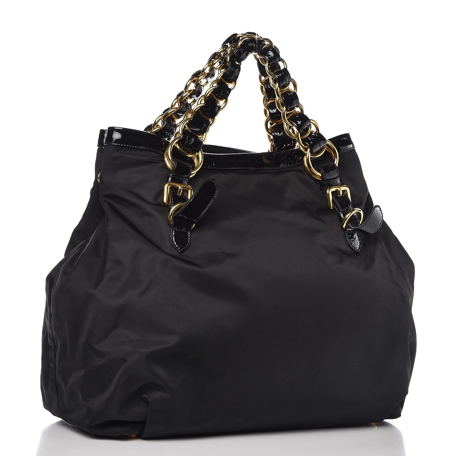 Prada Tessuto Nylon Chain Shoulder Bag Black 3 of 7