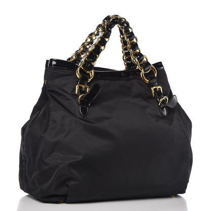 Prada Tessuto Nylon Chain Shoulder Bag Black 3 of 7