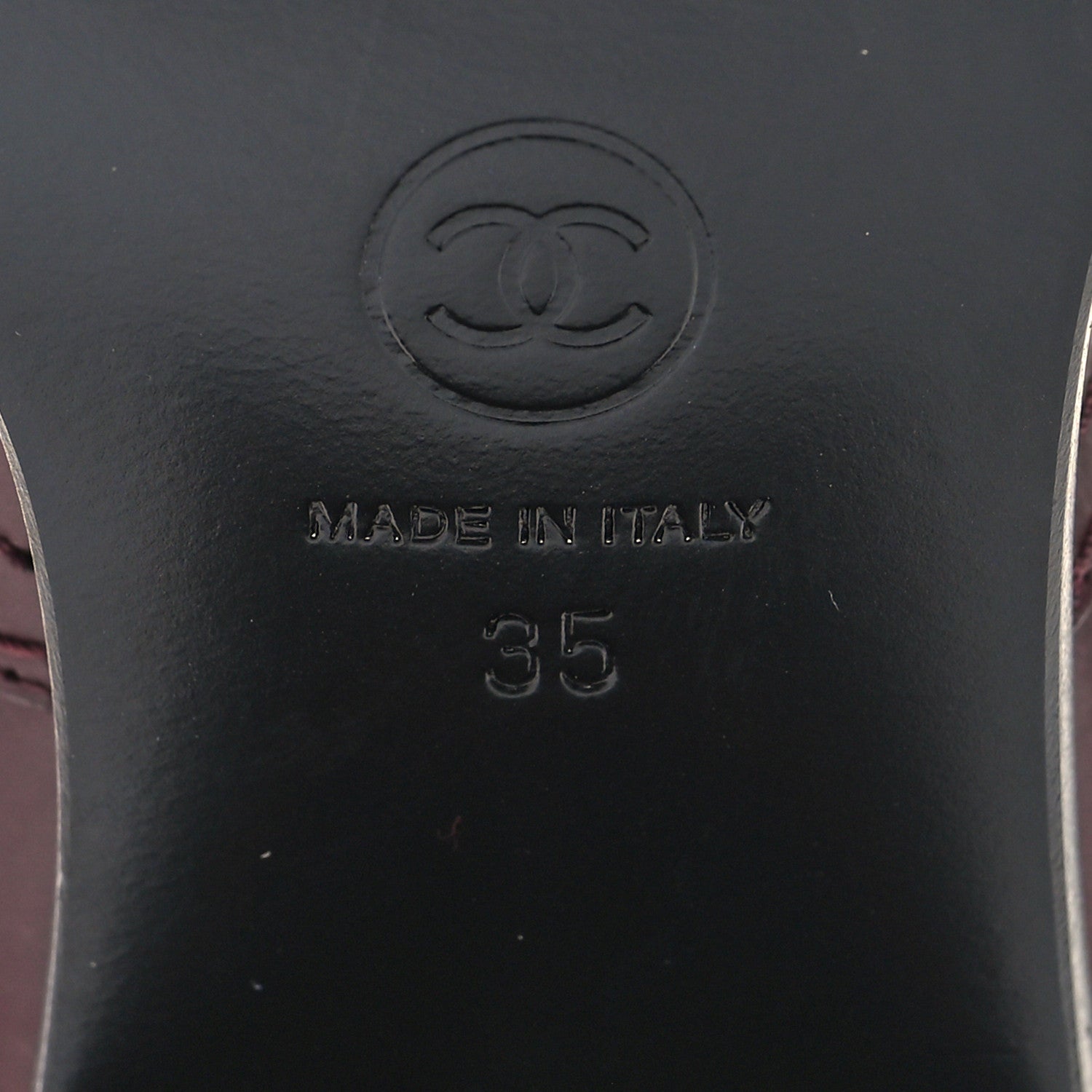 Chanel Calfskin Cap Toe CC Ankle Boots 35 Burgundy Black 7 of 9