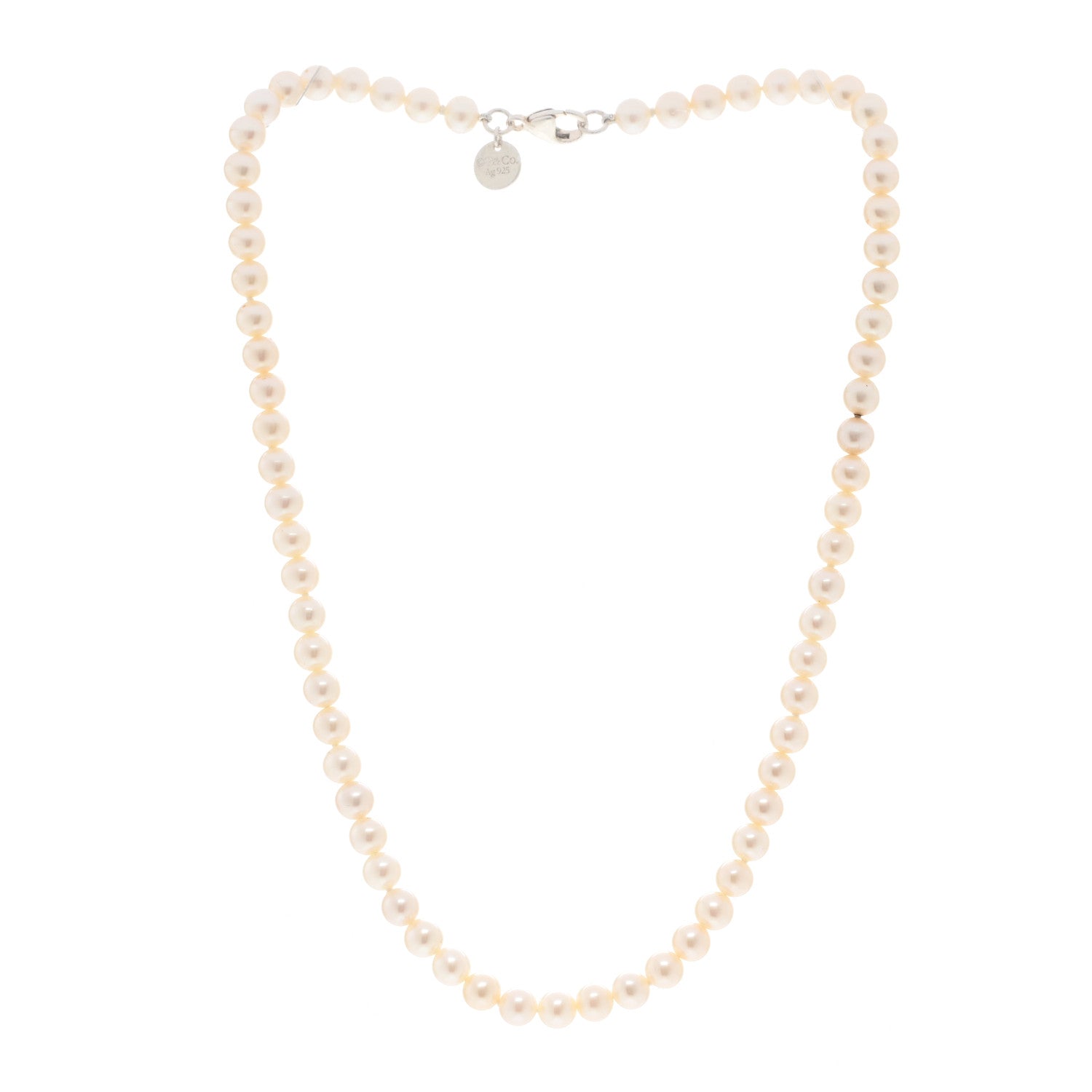 Tiffany Sterling Silver Freshwater Pearl Ziegfeld Necklace 3 of 4