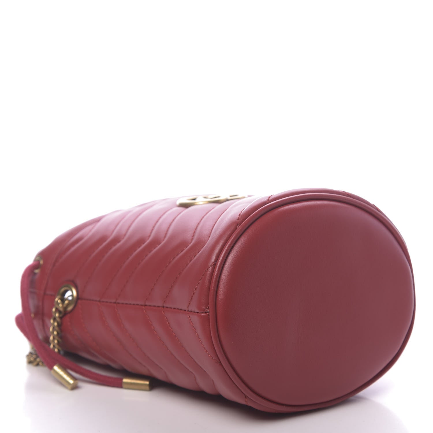 Gucci Calfskin Matelasse Mini GG Marmont 2.0 Bucket Bag Hibiscus Red 4 of 11