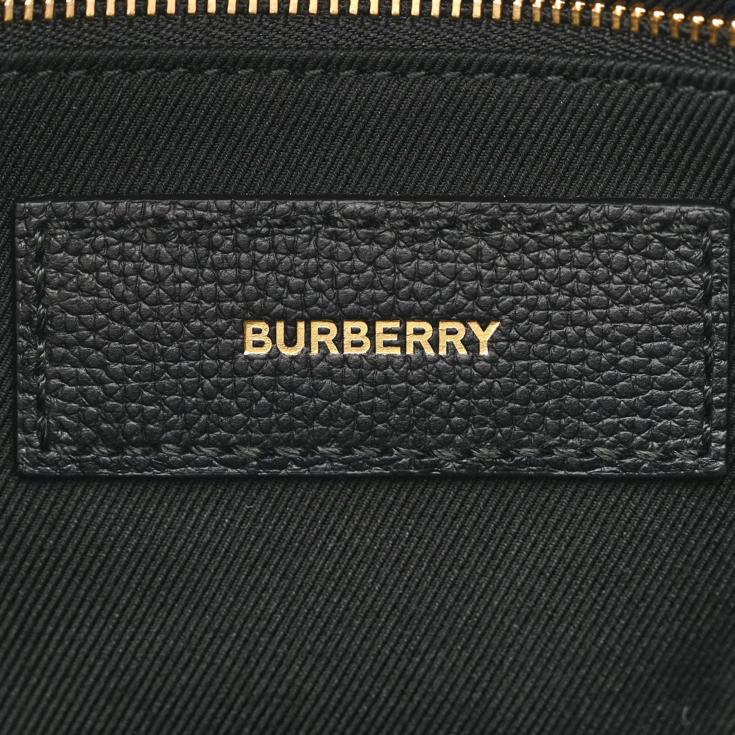 Grainy Calfskin House Check Medium Banner Tote Black