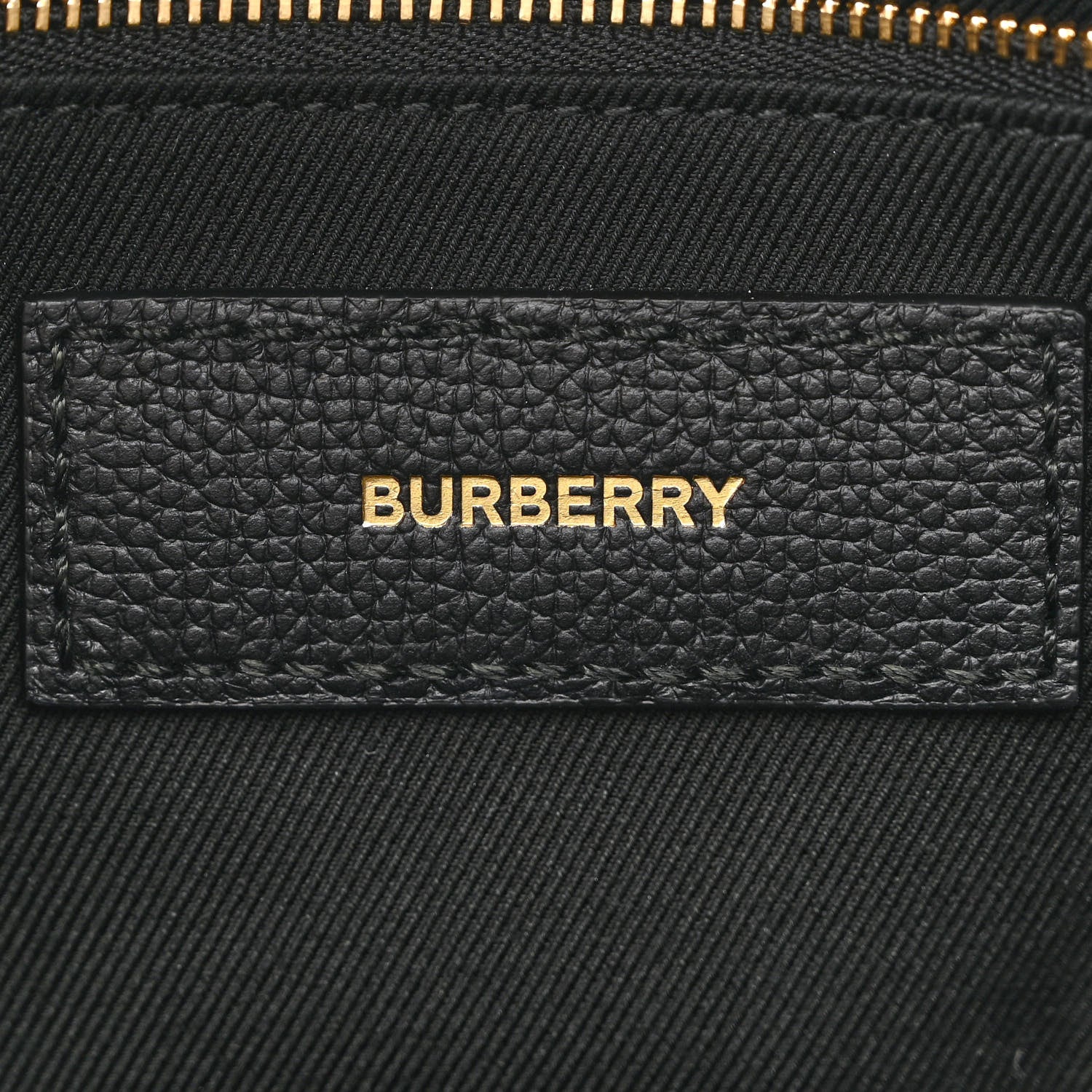 Burberry Grainy Calfskin House Check Medium Banner Tote Black 7 of 13