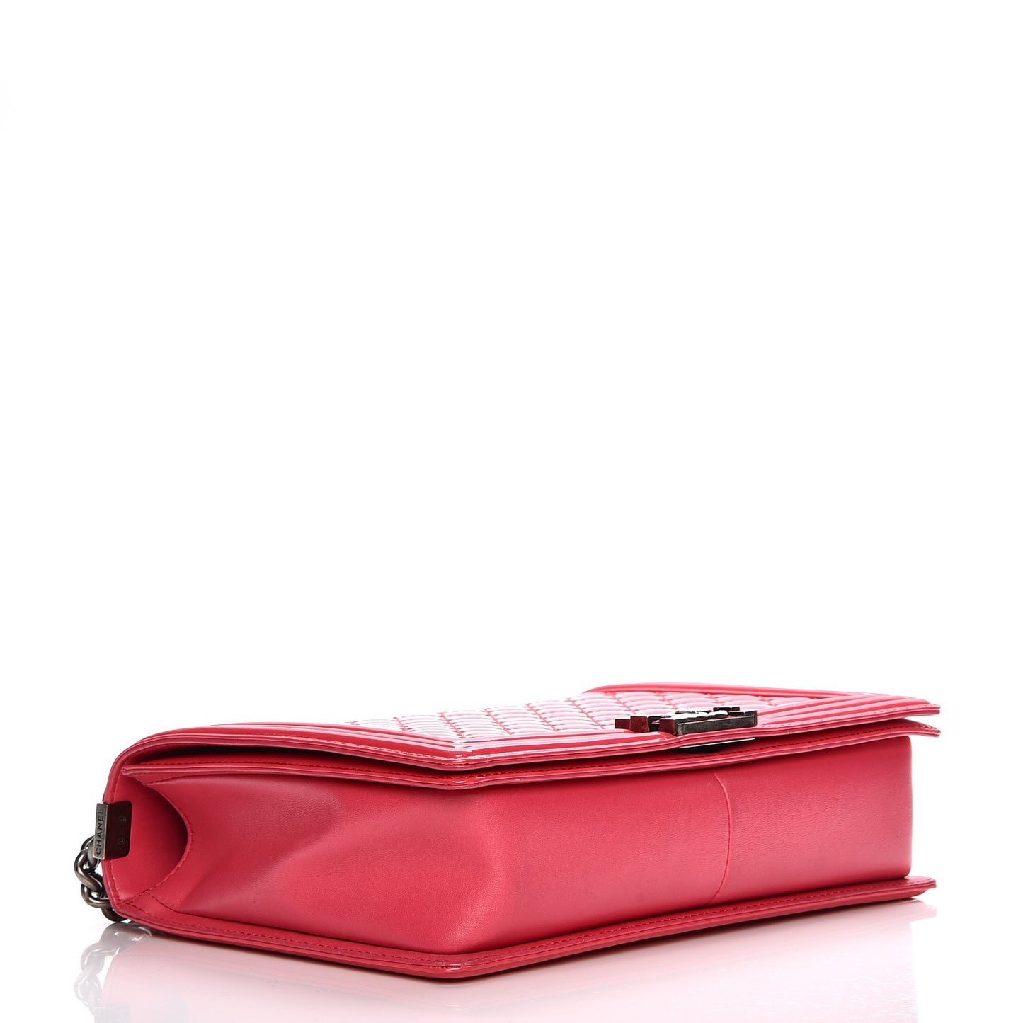 Patent Quilted Large Boy Flap Pink
