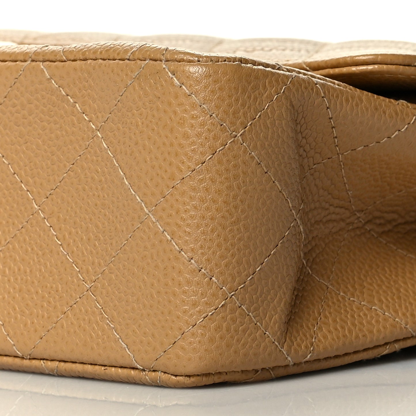 Caviar Quilted Medium Double Flap Dark Beige