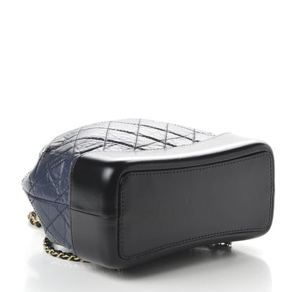 Chanel Aged Calfskin Quilted Small Gabrielle Backpack Blue Black 3 of 10