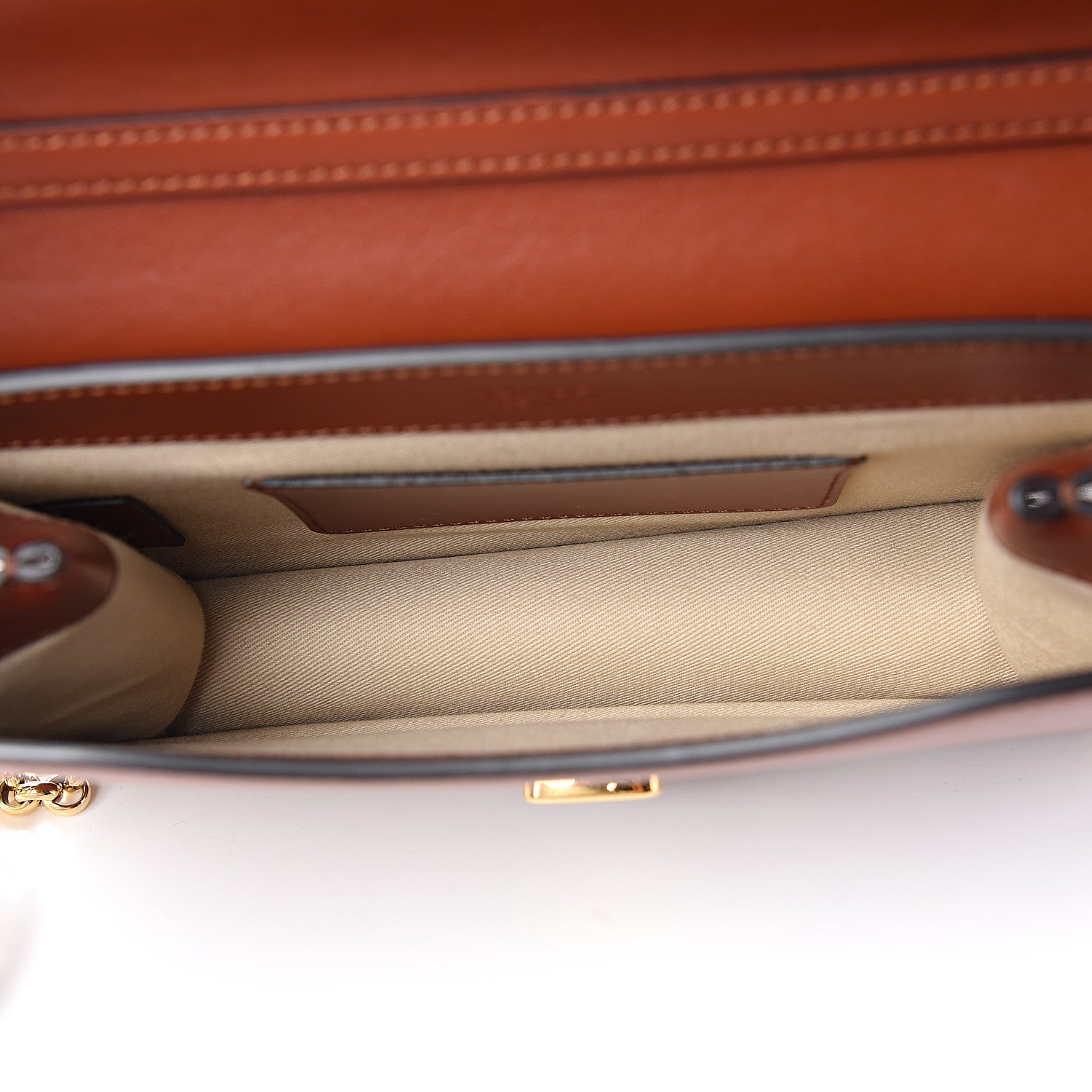 Chloe Calfskin Suede C Clutch With Chain Sepia Brown 4 of 9