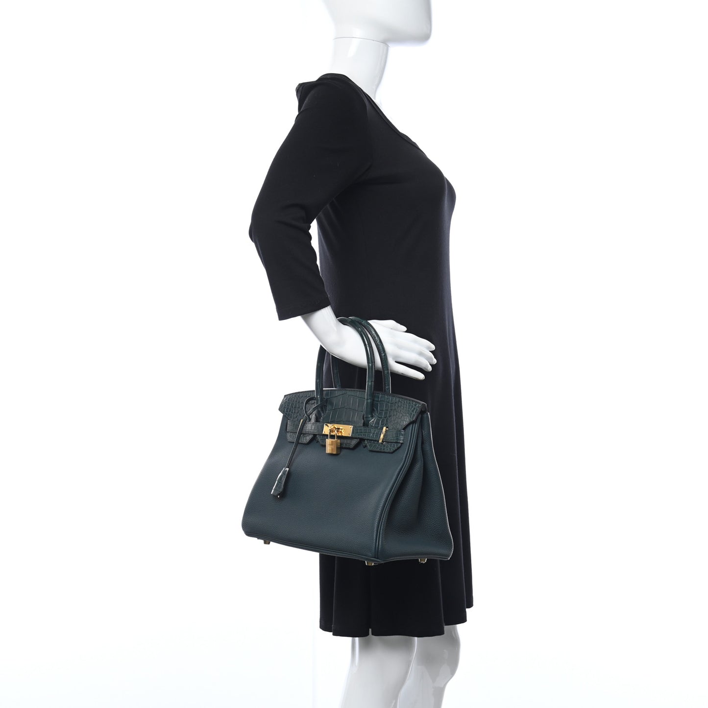 Togo Matte Alligator Birkin Touch 30 Vert Cypress