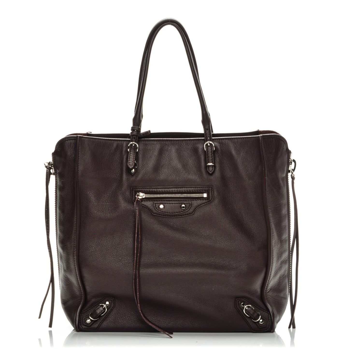 Veau Papier A5 Zip Around Tote Aubergine